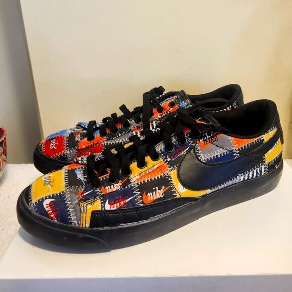 Rare Nike "Patchwork Blazer" Low Top Canvas Mens Sneakers Sz.8.5/ Womens 9.5 - Picture 1 of 8